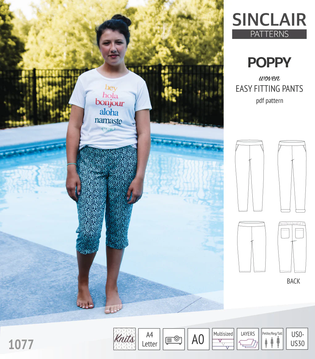 Poppy easy fitting pants for woven fabrics (PDF) - Image 46
