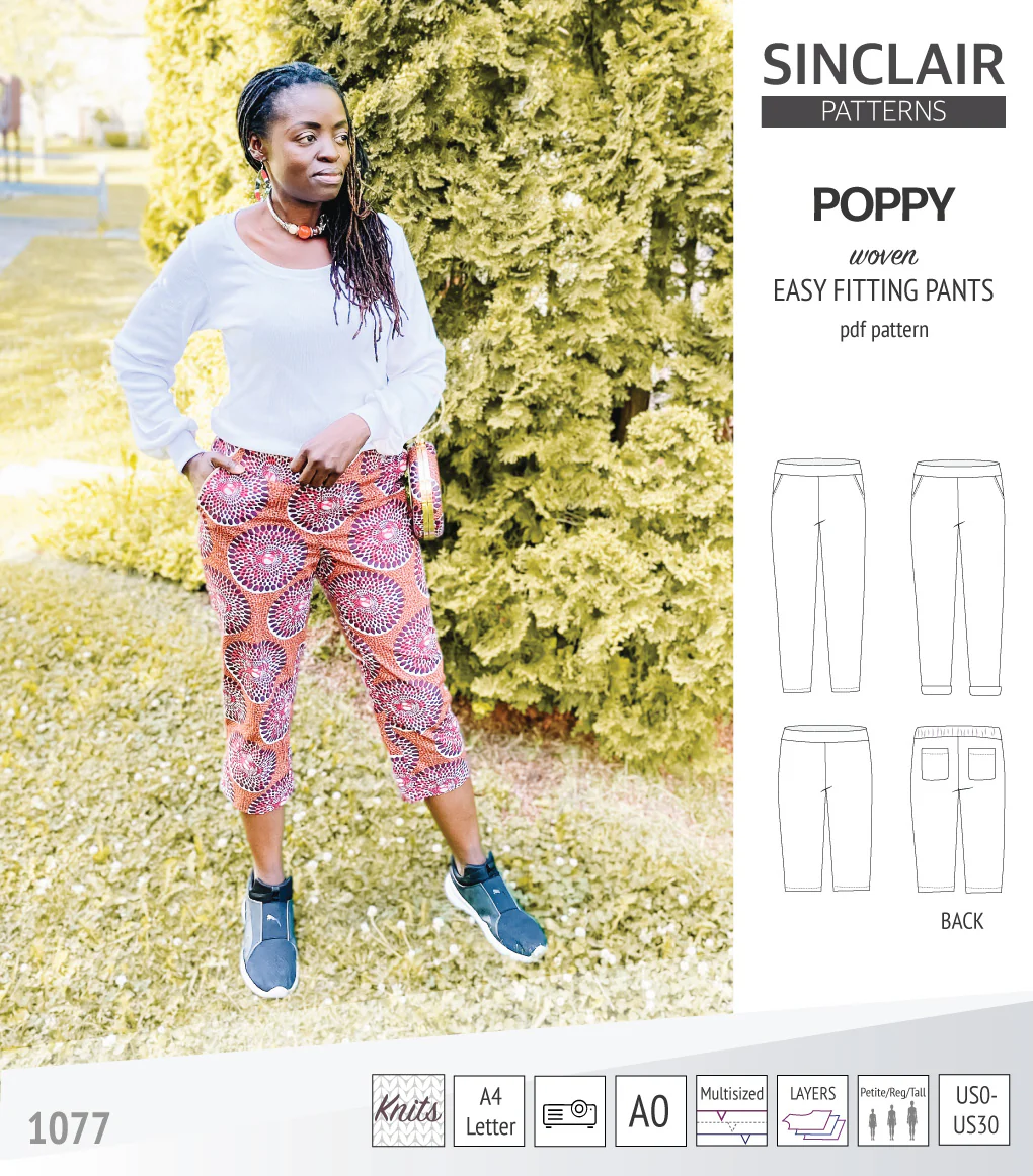 Poppy easy fitting pants for woven fabrics (PDF) - Image 5