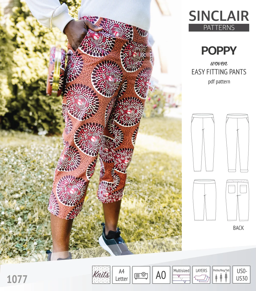 Poppy easy fitting pants for woven fabrics (PDF) - Image 6