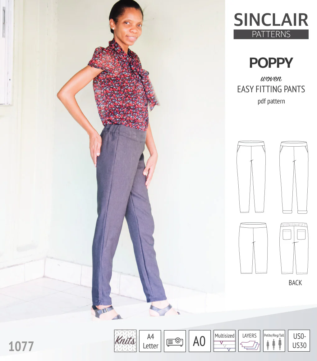 Poppy easy fitting pants for woven fabrics (PDF) - Image 8