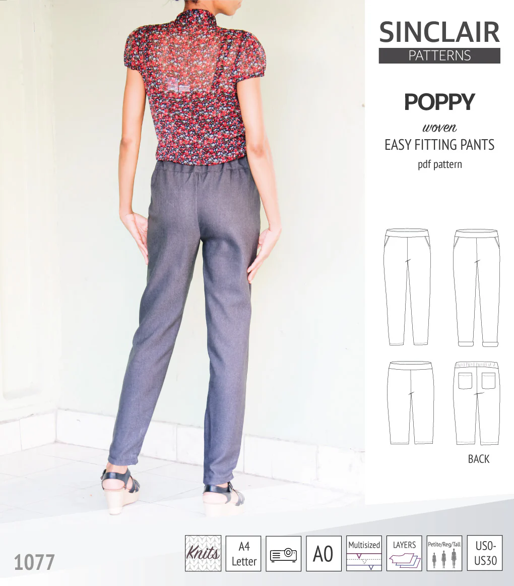 Poppy easy fitting pants for woven fabrics (PDF) - Image 9