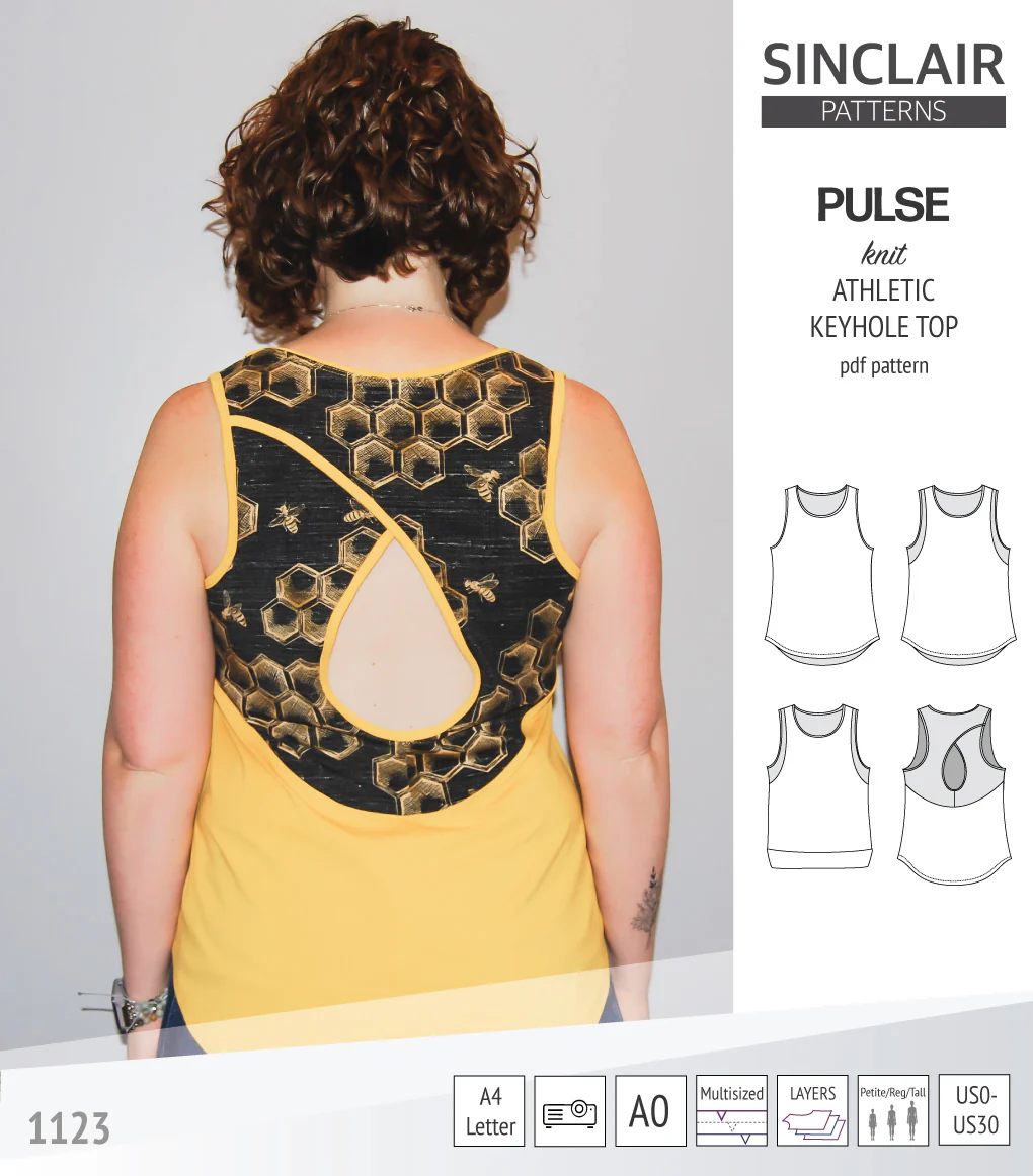 Pulse athletic knit tank top with a keyhole accent (PDF) - Image 16