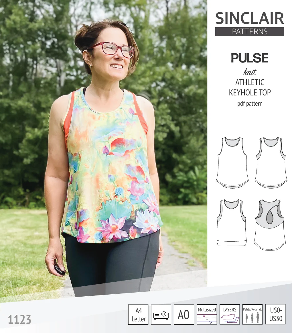 Pulse athletic knit tank top with a keyhole accent (PDF) - Image 38