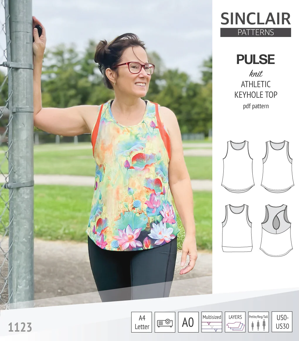 Pulse athletic knit tank top with a keyhole accent (PDF) - Image 39