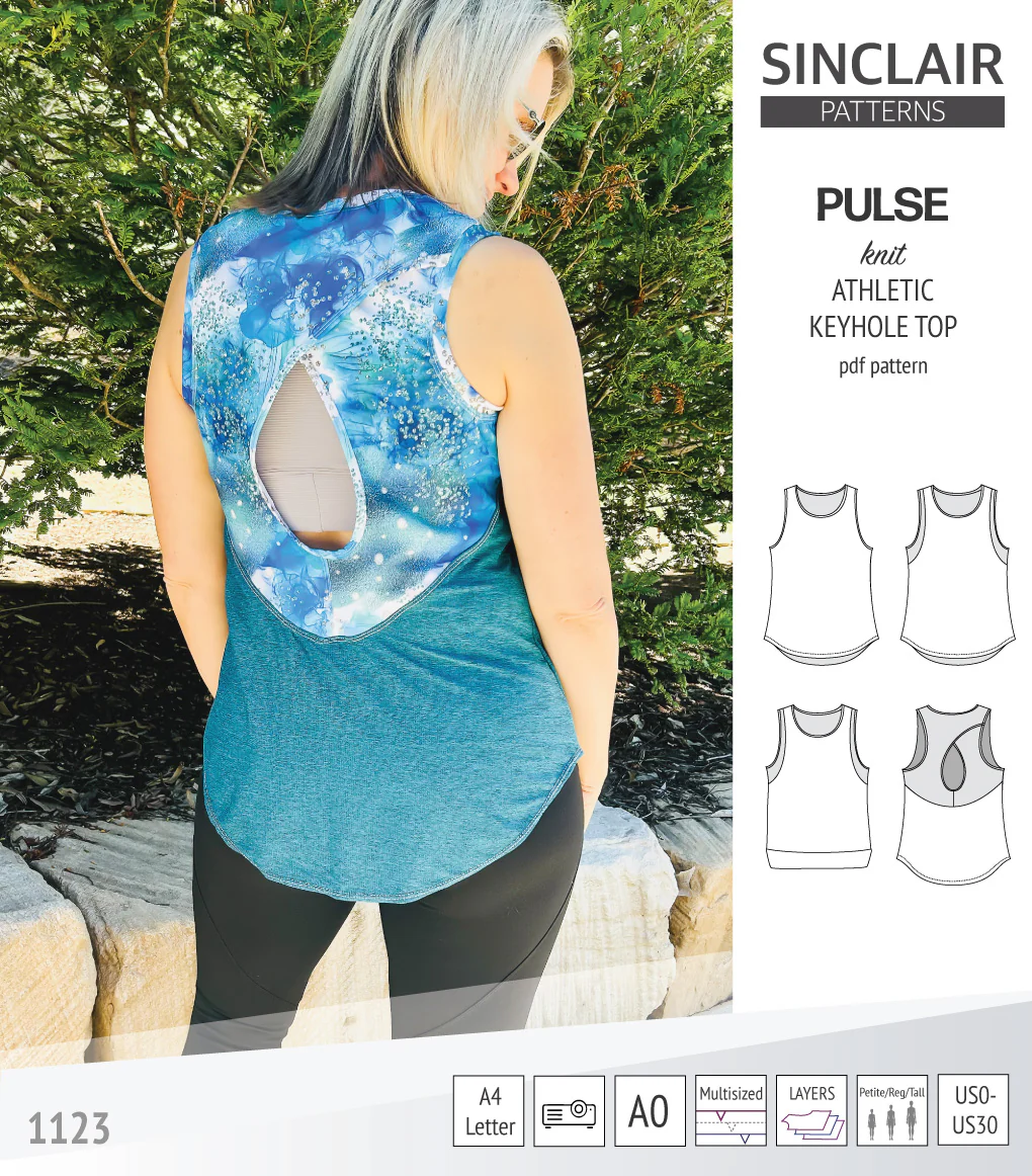Pulse athletic knit tank top with a keyhole accent (PDF) - Image 42