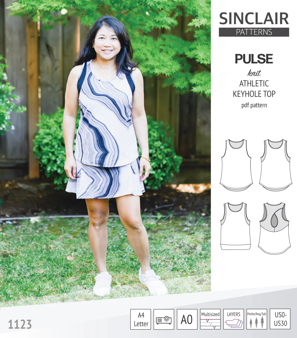 Pulse athletic knit tank top with a keyhole accent (PDF) - Image 43