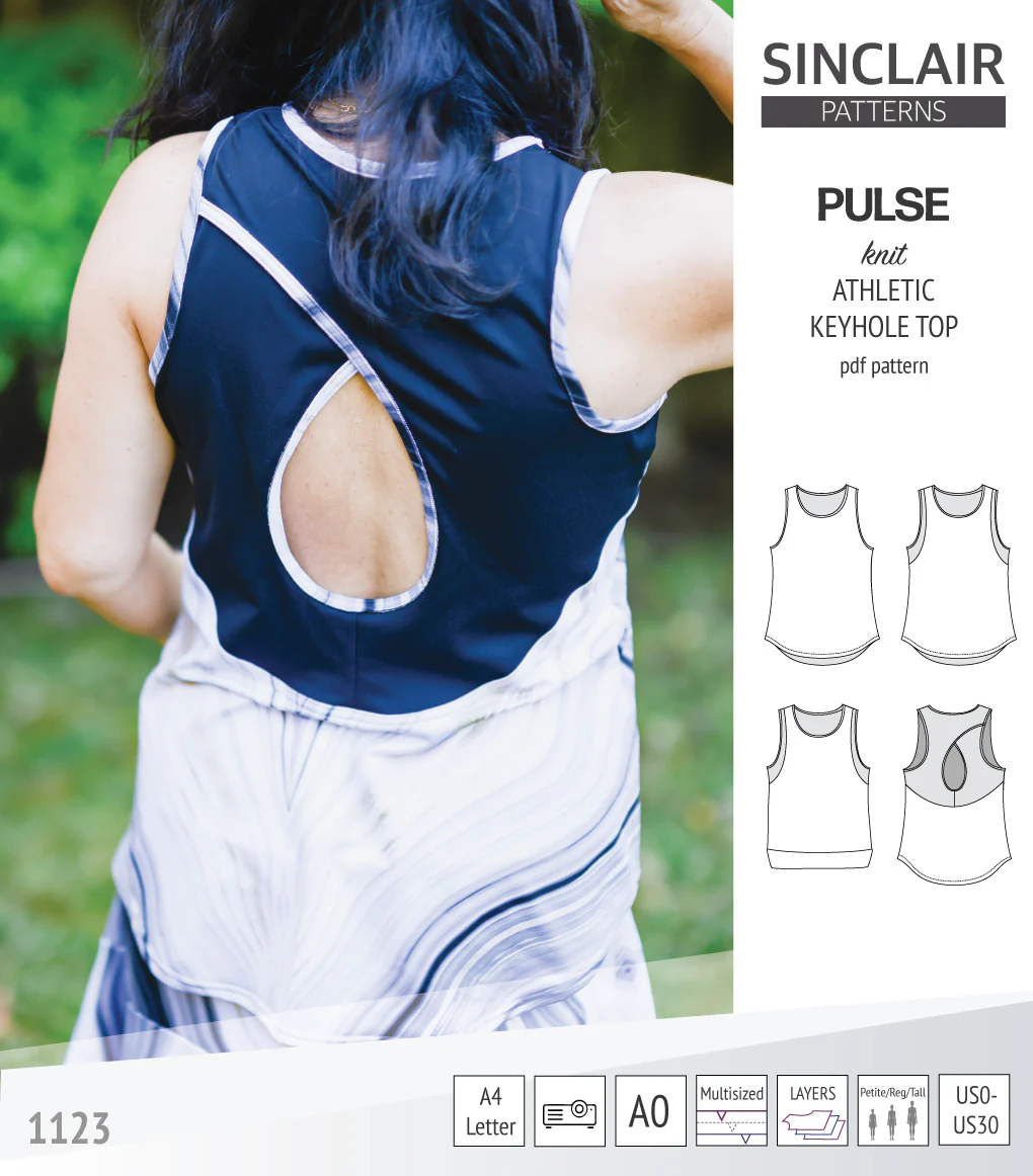 Pulse athletic knit tank top with a keyhole accent (PDF) - Image 44