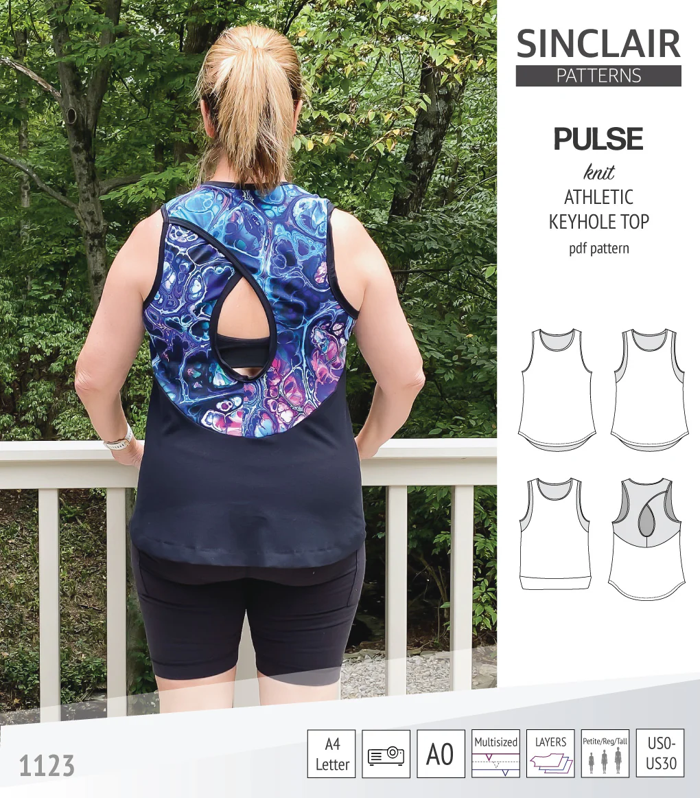 Pulse athletic knit tank top with a keyhole accent (PDF) - Image 46