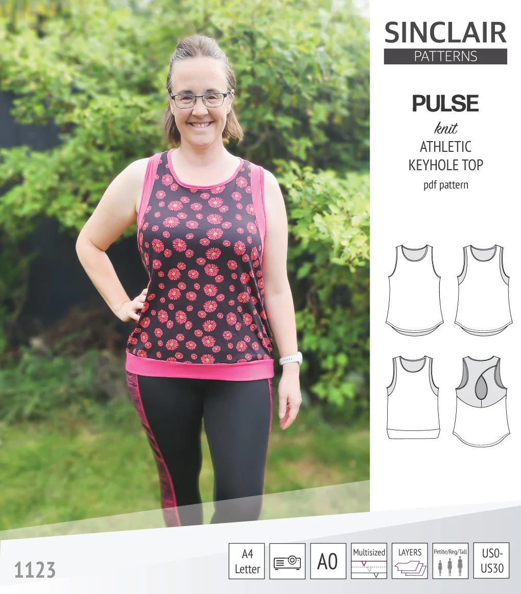 Pulse athletic knit tank top with a keyhole accent (PDF) - Image 49