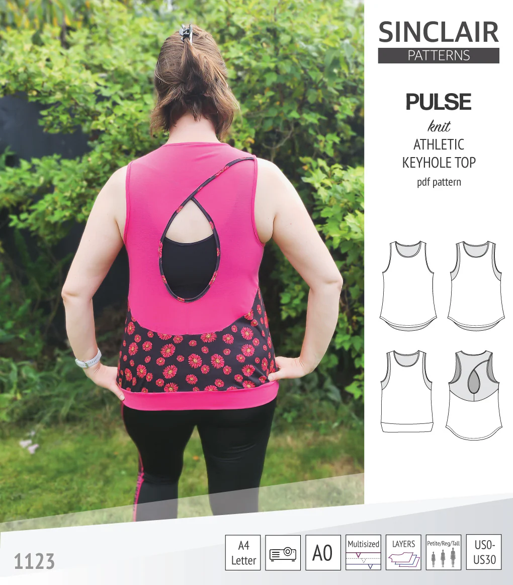 Pulse athletic knit tank top with a keyhole accent (PDF) - Image 50