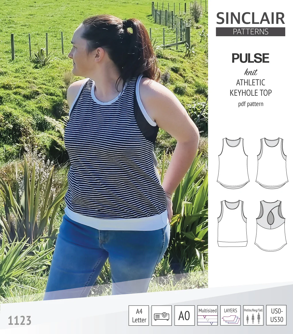 Pulse athletic knit tank top with a keyhole accent (PDF) - Image 51