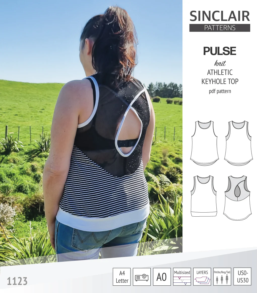 Pulse athletic knit tank top with a keyhole accent (PDF) - Image 52