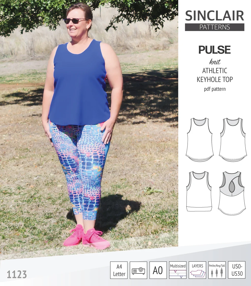 Pulse athletic knit tank top with a keyhole accent (PDF) - Image 53