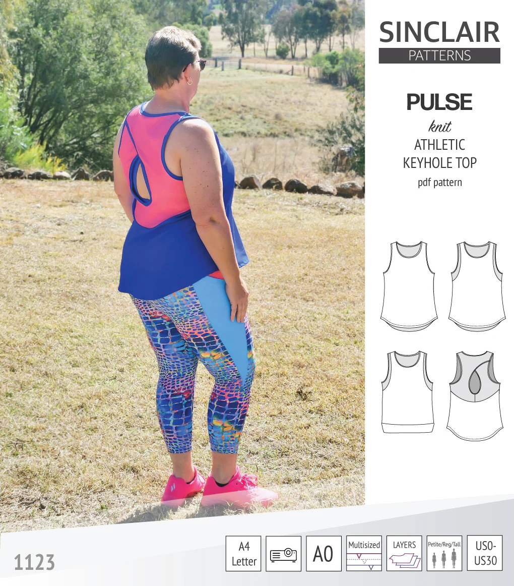 Pulse athletic knit tank top with a keyhole accent (PDF) - Image 54