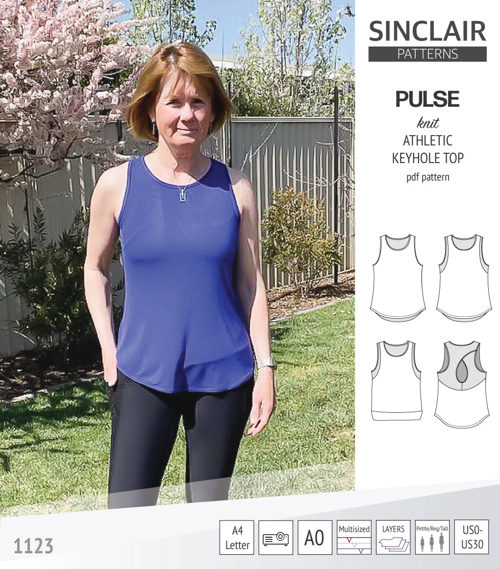 Pulse athletic knit tank top with a keyhole accent (PDF) - Image 55