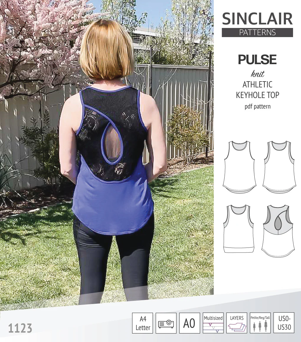 Pulse athletic knit tank top with a keyhole accent (PDF) - Image 56