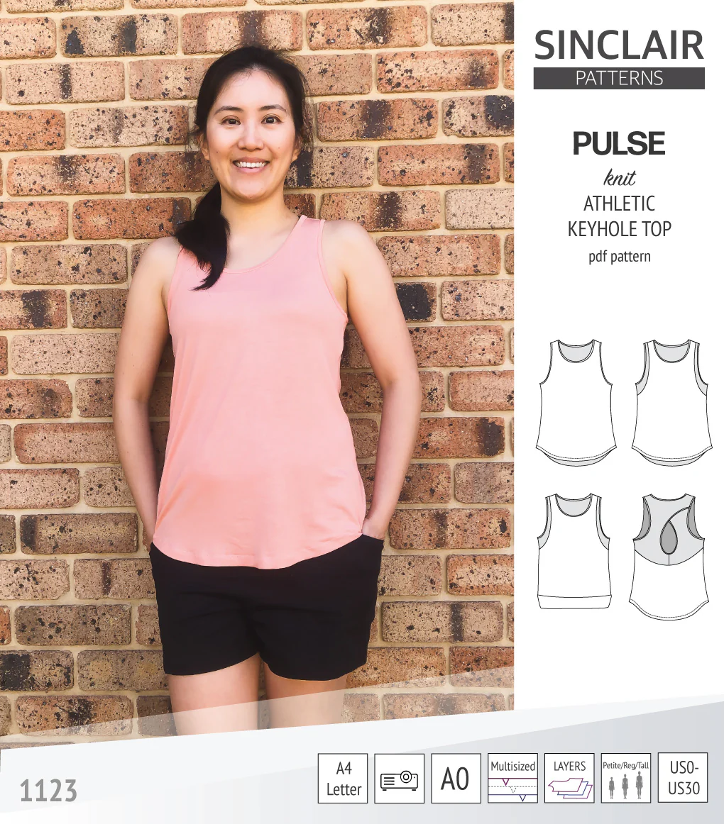 Pulse athletic knit tank top with a keyhole accent (PDF) - Image 57