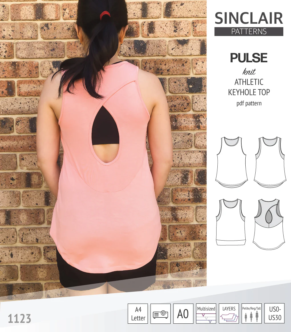 Pulse athletic knit tank top with a keyhole accent (PDF) - Image 58