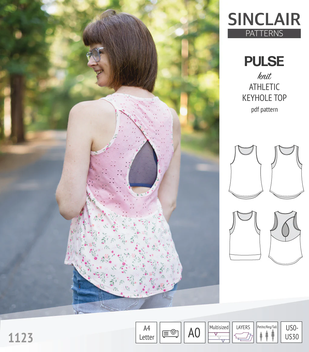 Pulse athletic knit tank top with a keyhole accent (PDF) - Image 60