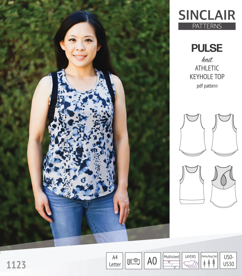Pulse athletic knit tank top with a keyhole accent (PDF) - Image 61
