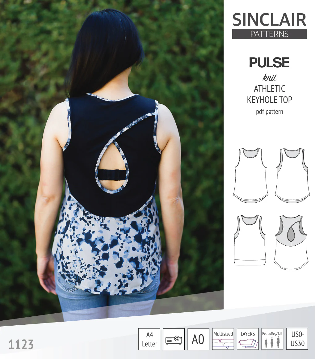 Pulse athletic knit tank top with a keyhole accent (PDF) - Image 63
