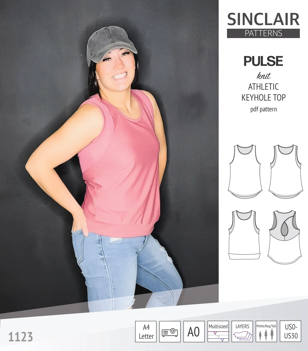 Pulse athletic knit tank top with a keyhole accent (PDF) - Image 66