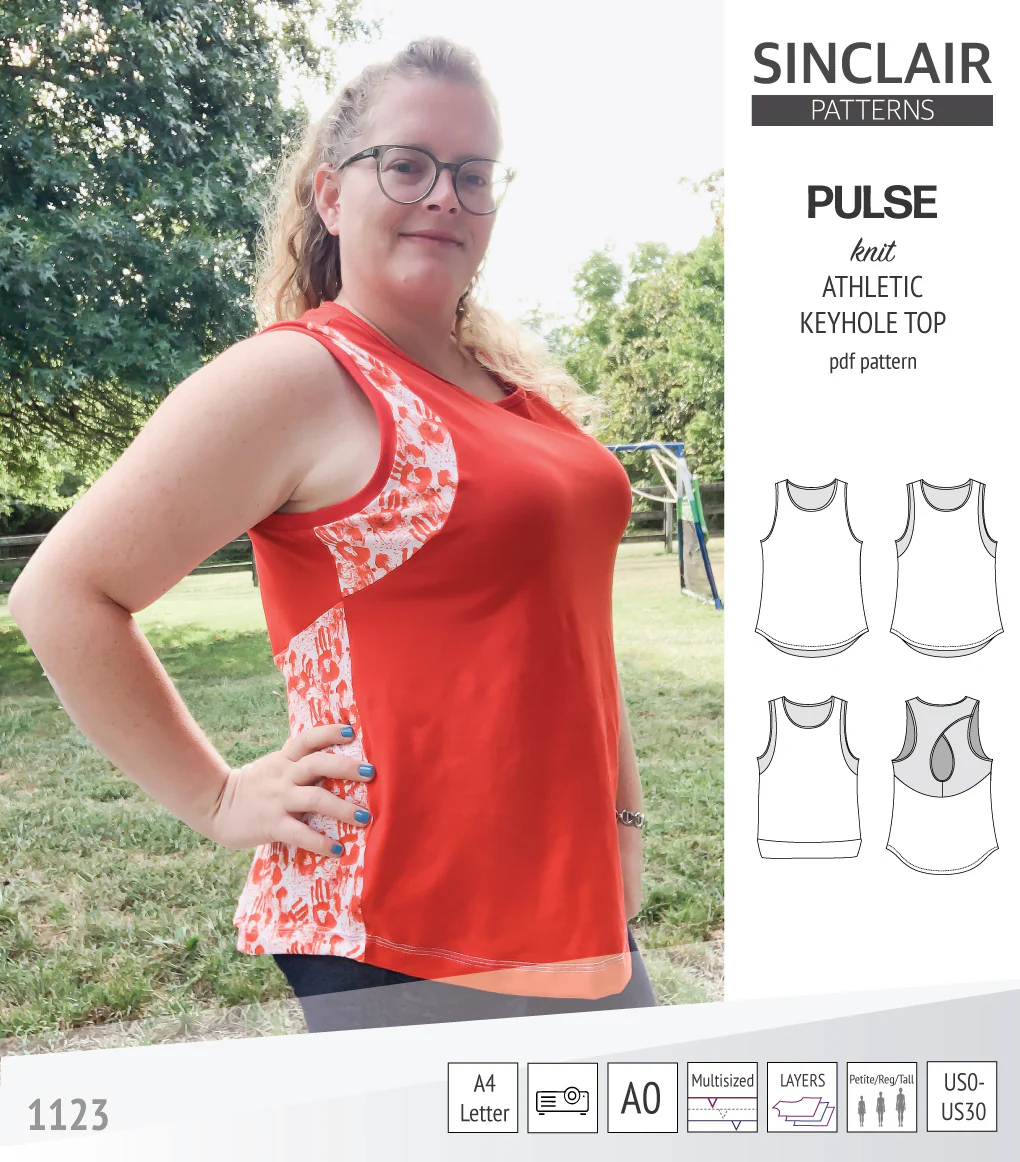 Pulse athletic knit tank top with a keyhole accent (PDF) - Image 68