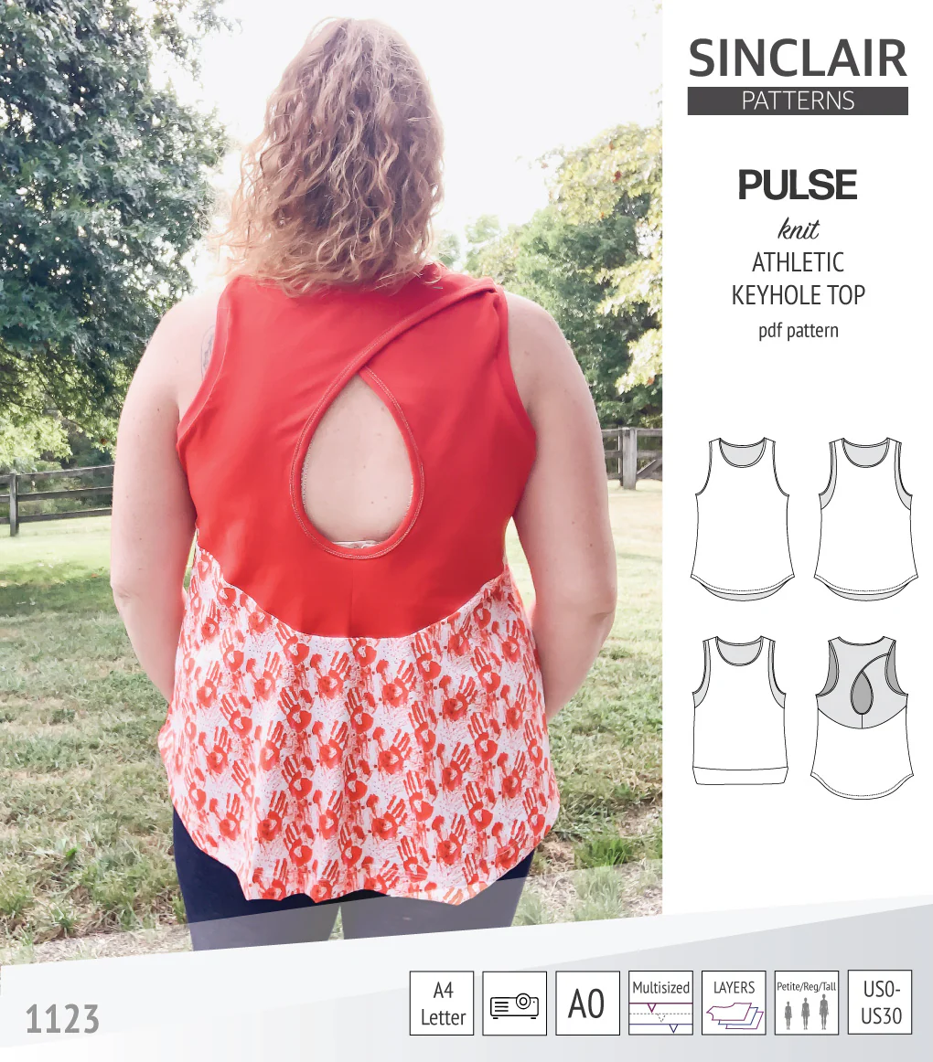 Pulse athletic knit tank top with a keyhole accent (PDF) - Image 69