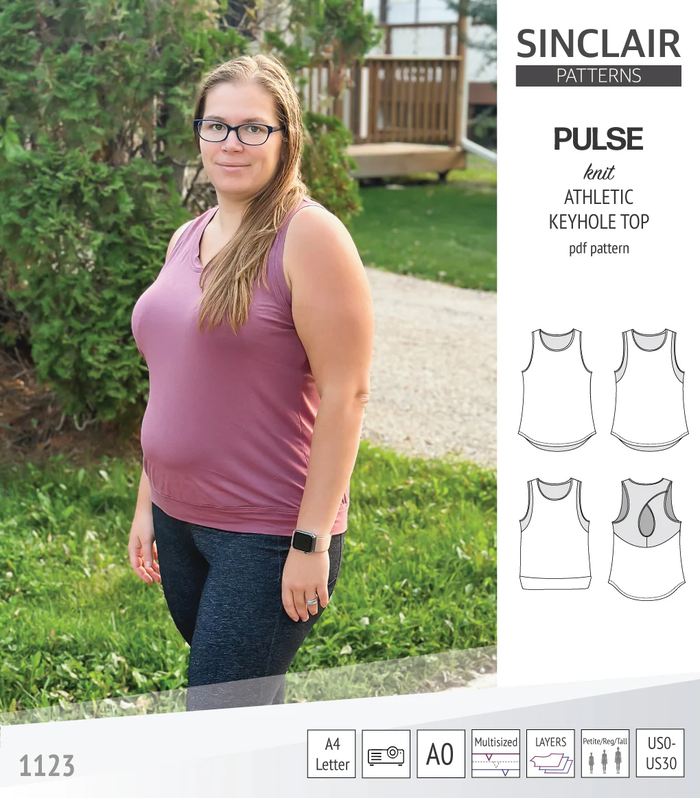 Pulse athletic knit tank top with a keyhole accent (PDF) - Image 70