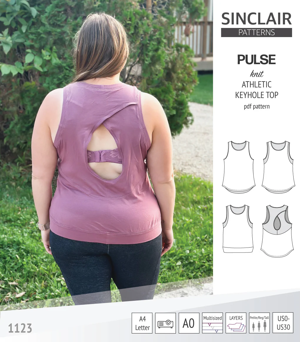 Pulse athletic knit tank top with a keyhole accent (PDF) - Image 71