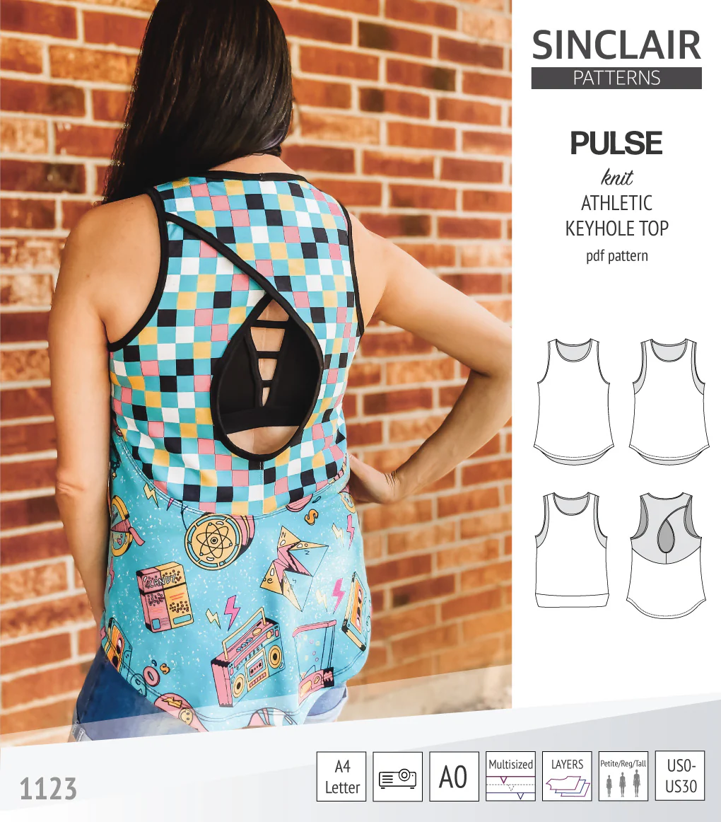 Pulse athletic knit tank top with a keyhole accent (PDF) - Image 73
