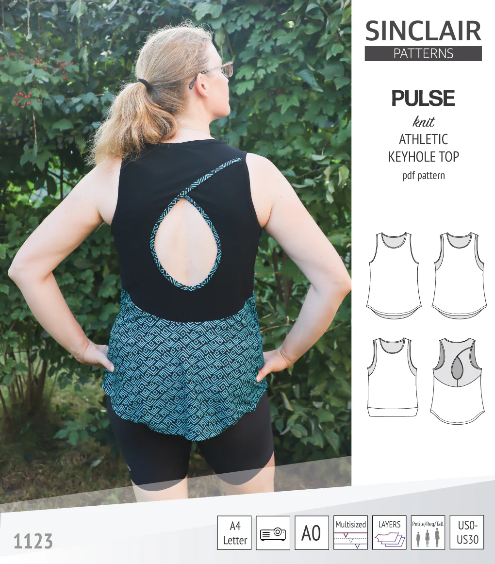 Pulse athletic knit tank top with a keyhole accent (PDF) - Image 74