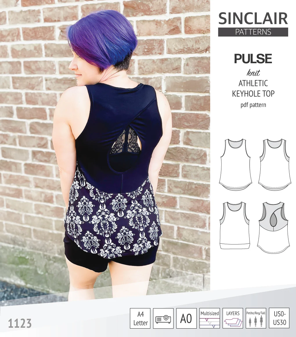 Pulse athletic knit tank top with a keyhole accent (PDF) - Image 76