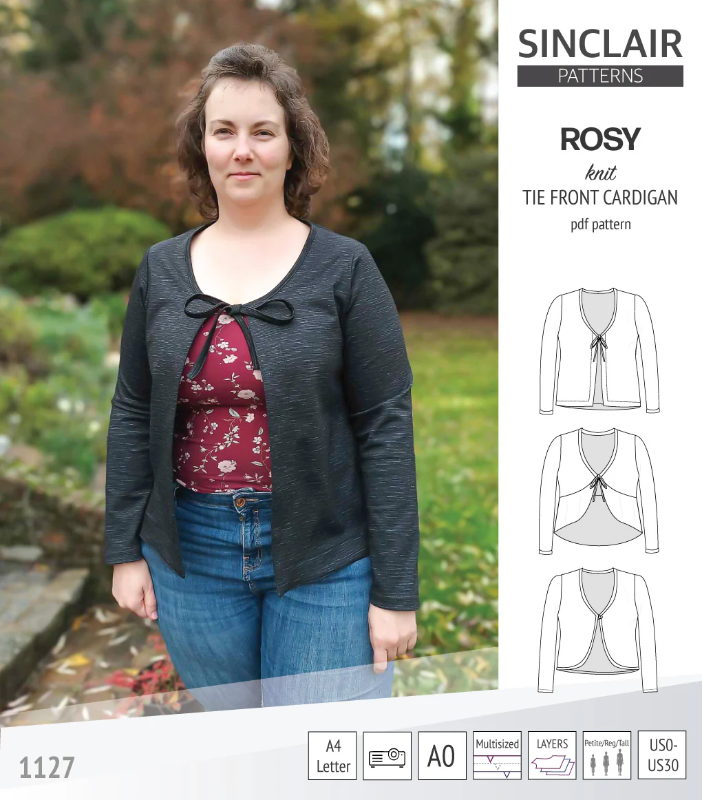 Rosy tie front cardigan with options (PDF) - Image 10
