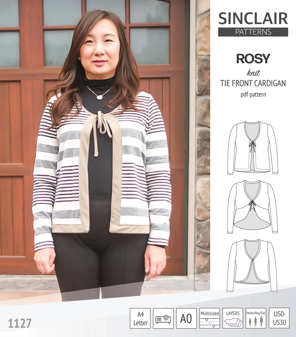 Rosy tie front cardigan with options (PDF) - Image 11