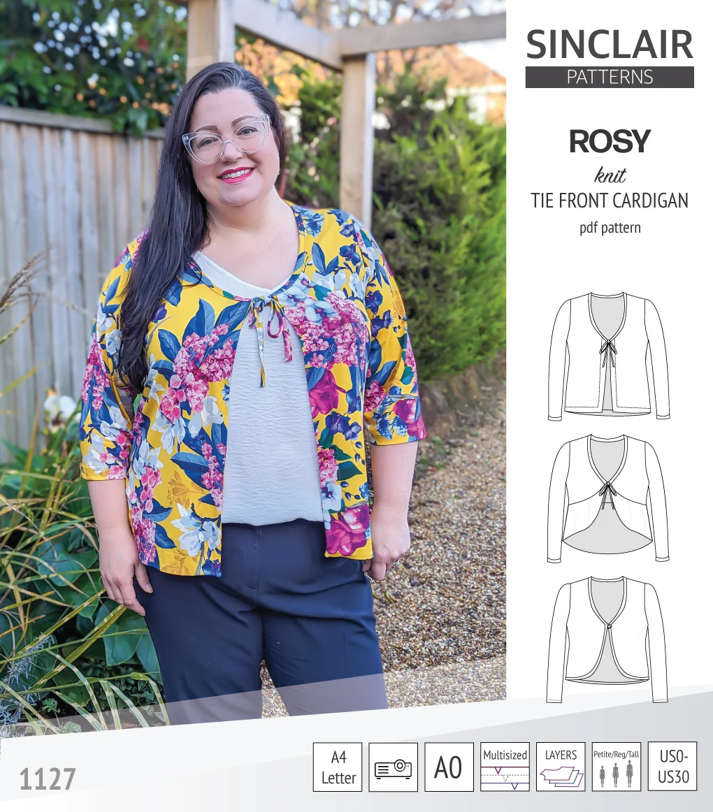 Rosy tie front cardigan with options (PDF) - Image 12