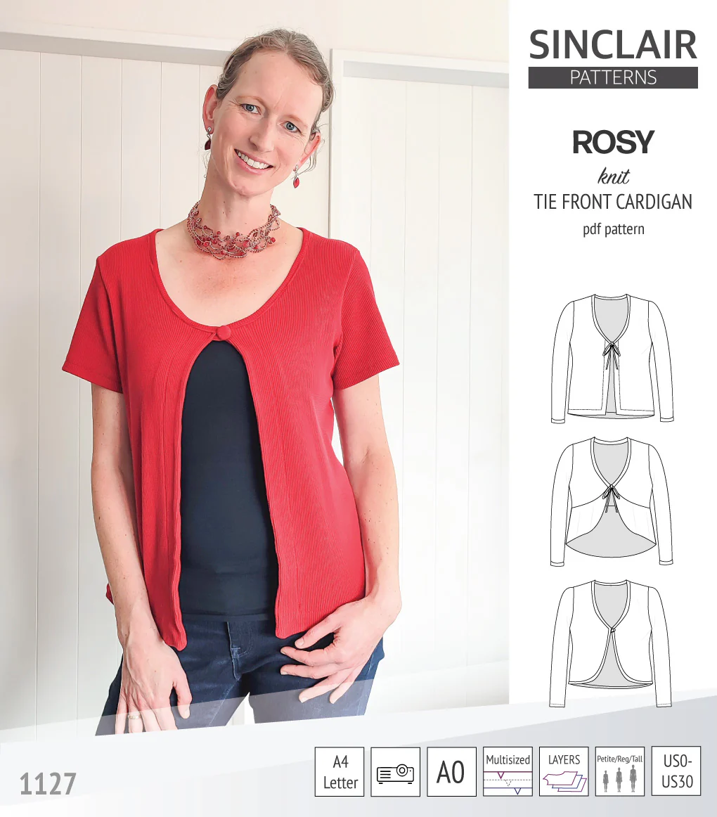 Rosy tie front cardigan with options (PDF) - Image 13