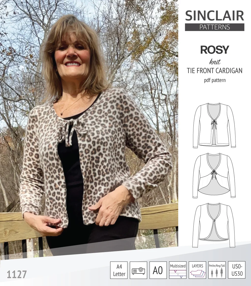 Rosy tie front cardigan with options (PDF) - Image 14