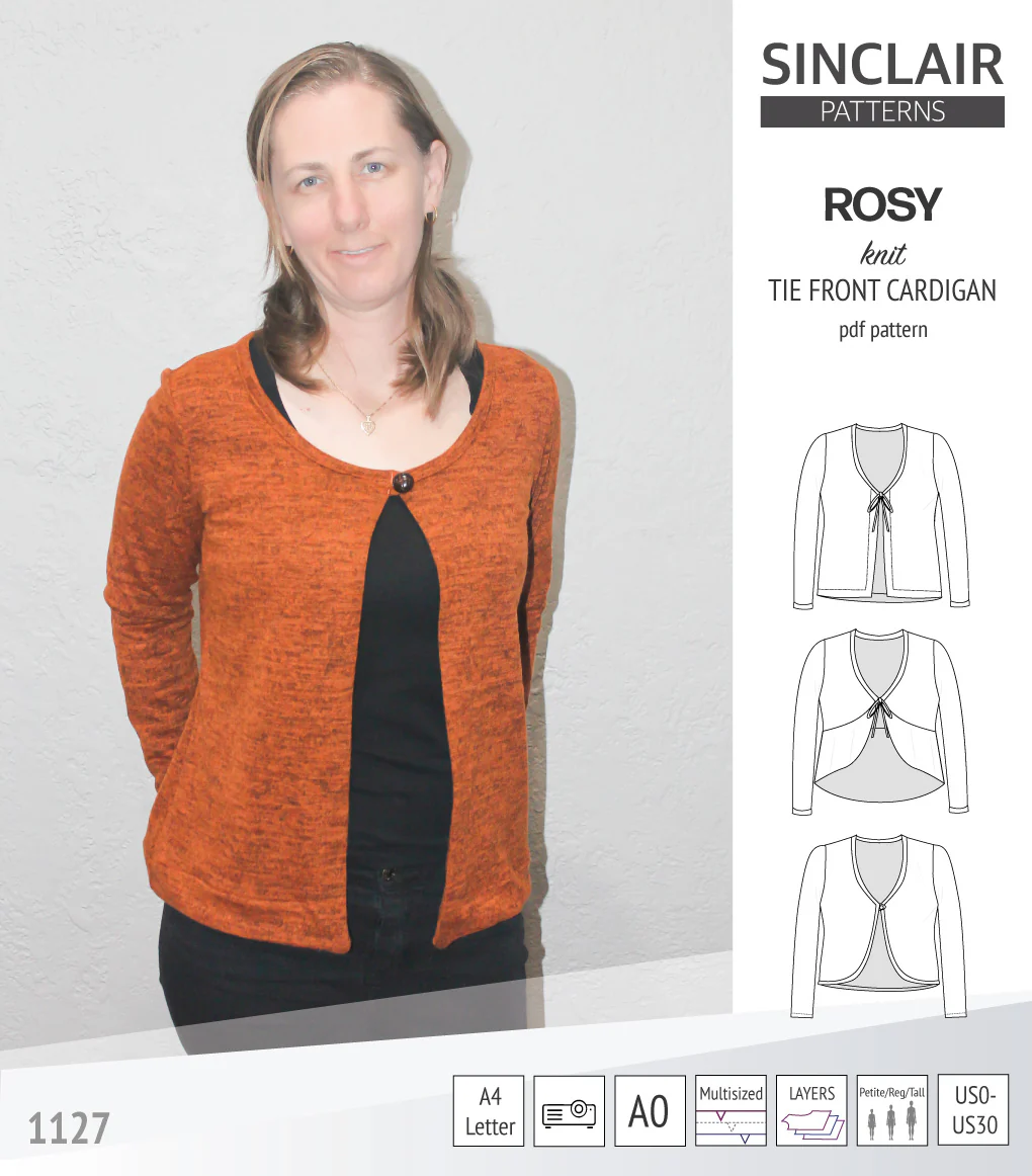 Rosy tie front cardigan with options (PDF) - Image 15