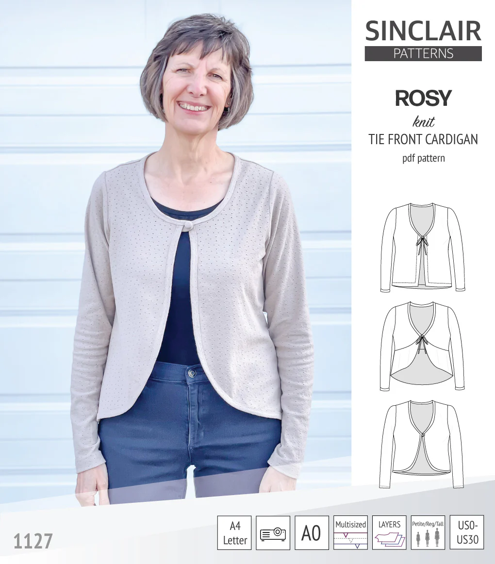 Rosy tie front cardigan with options (PDF) - Image 16