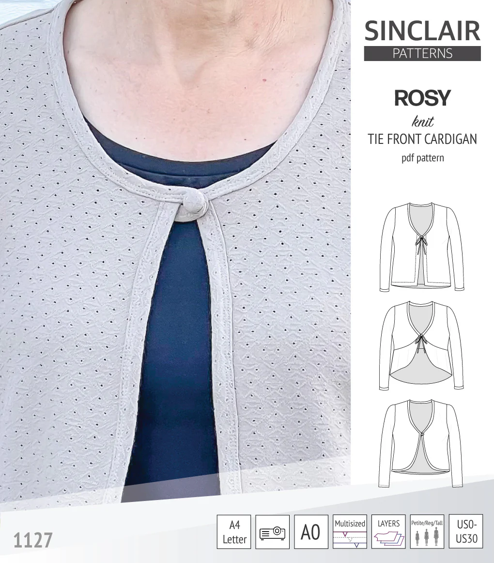 Rosy tie front cardigan with options (PDF) - Image 17