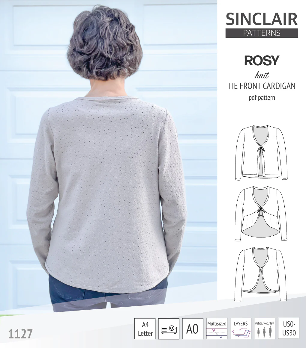 Rosy tie front cardigan with options (PDF) - Image 18