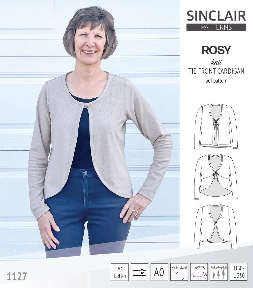 Rosy tie front cardigan with options (PDF) - Image 19