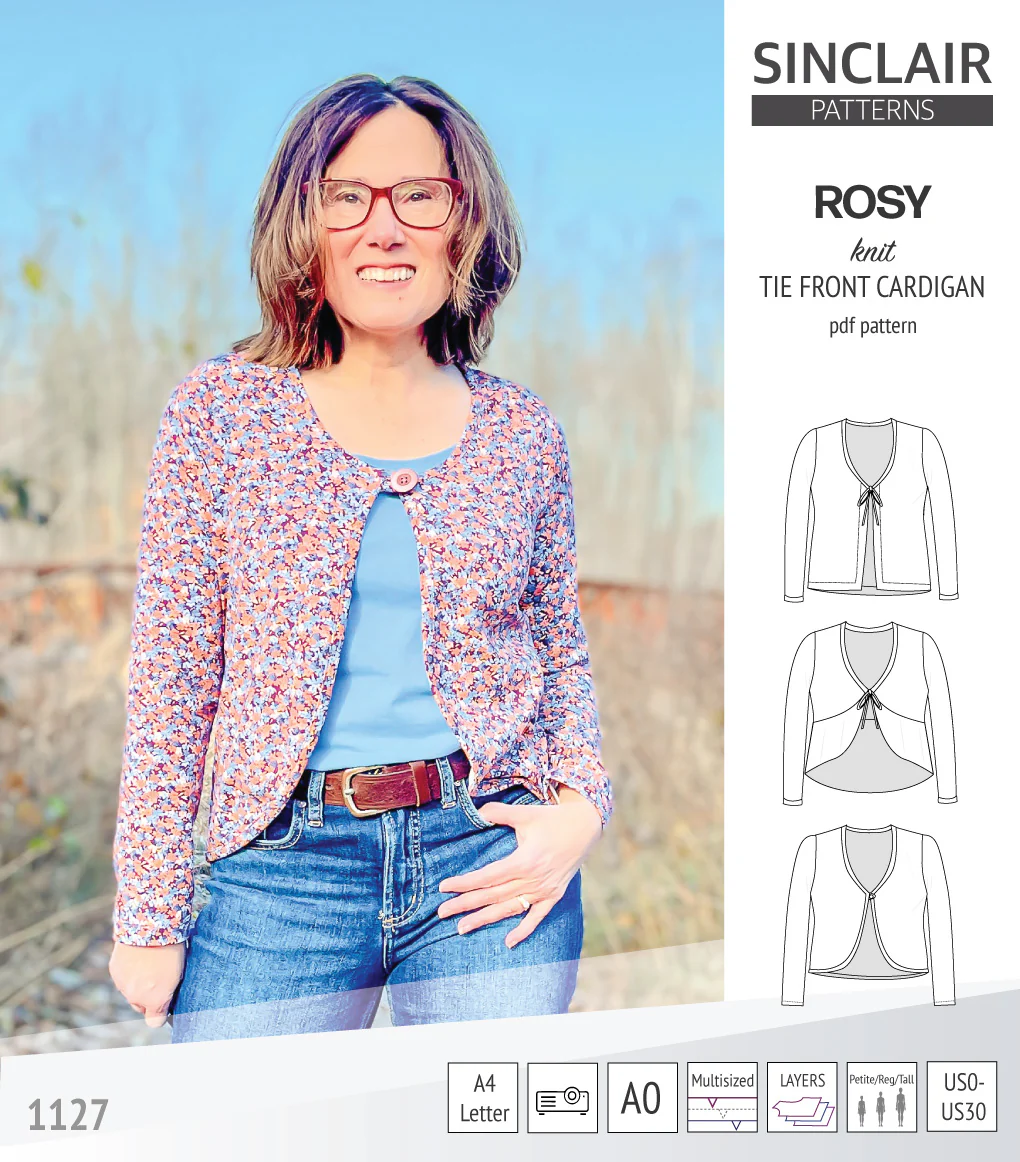 Rosy tie front cardigan with options (PDF) - Image 20