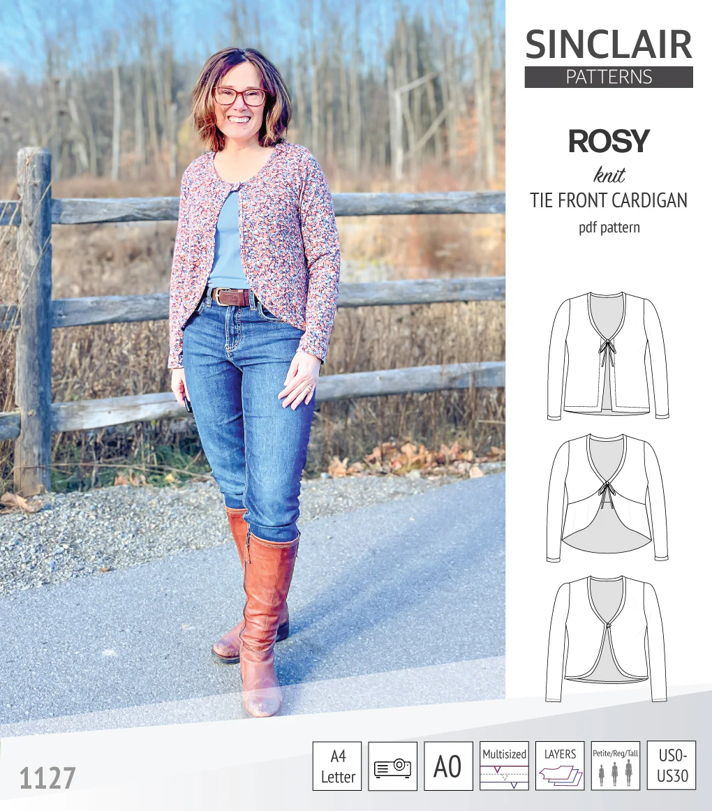 Rosy tie front cardigan with options (PDF) - Image 21
