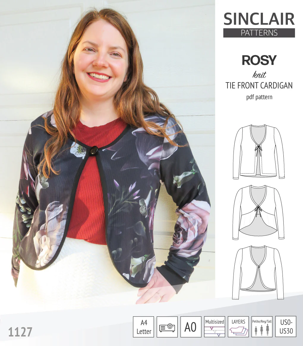 Rosy tie front cardigan with options (PDF) - Image 22