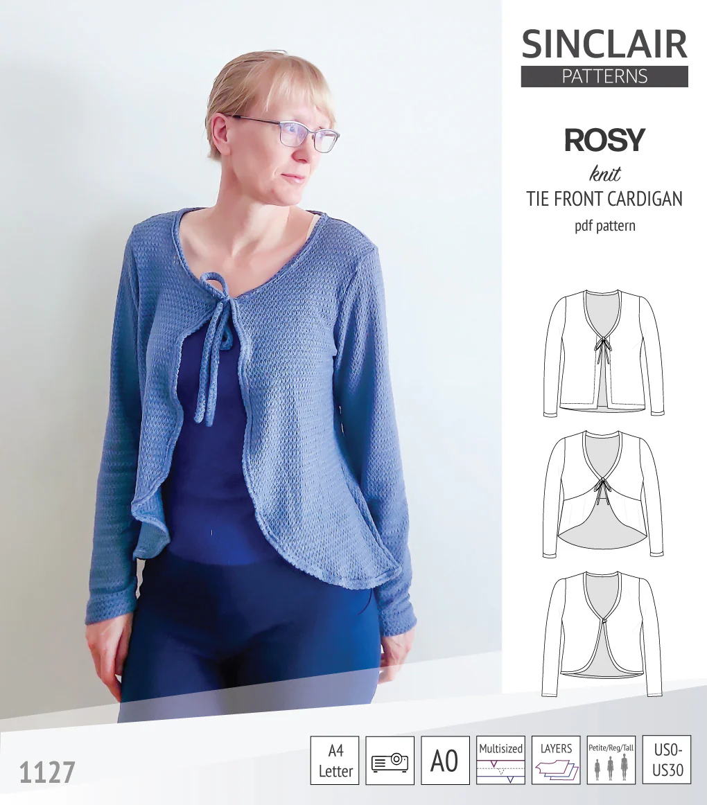 Rosy tie front cardigan with options (PDF) - Image 23