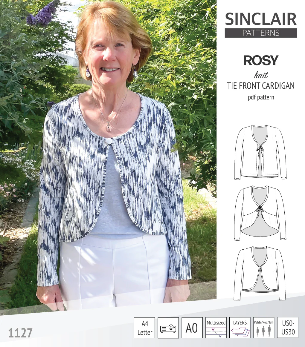 Rosy tie front cardigan with options (PDF) - Image 24
