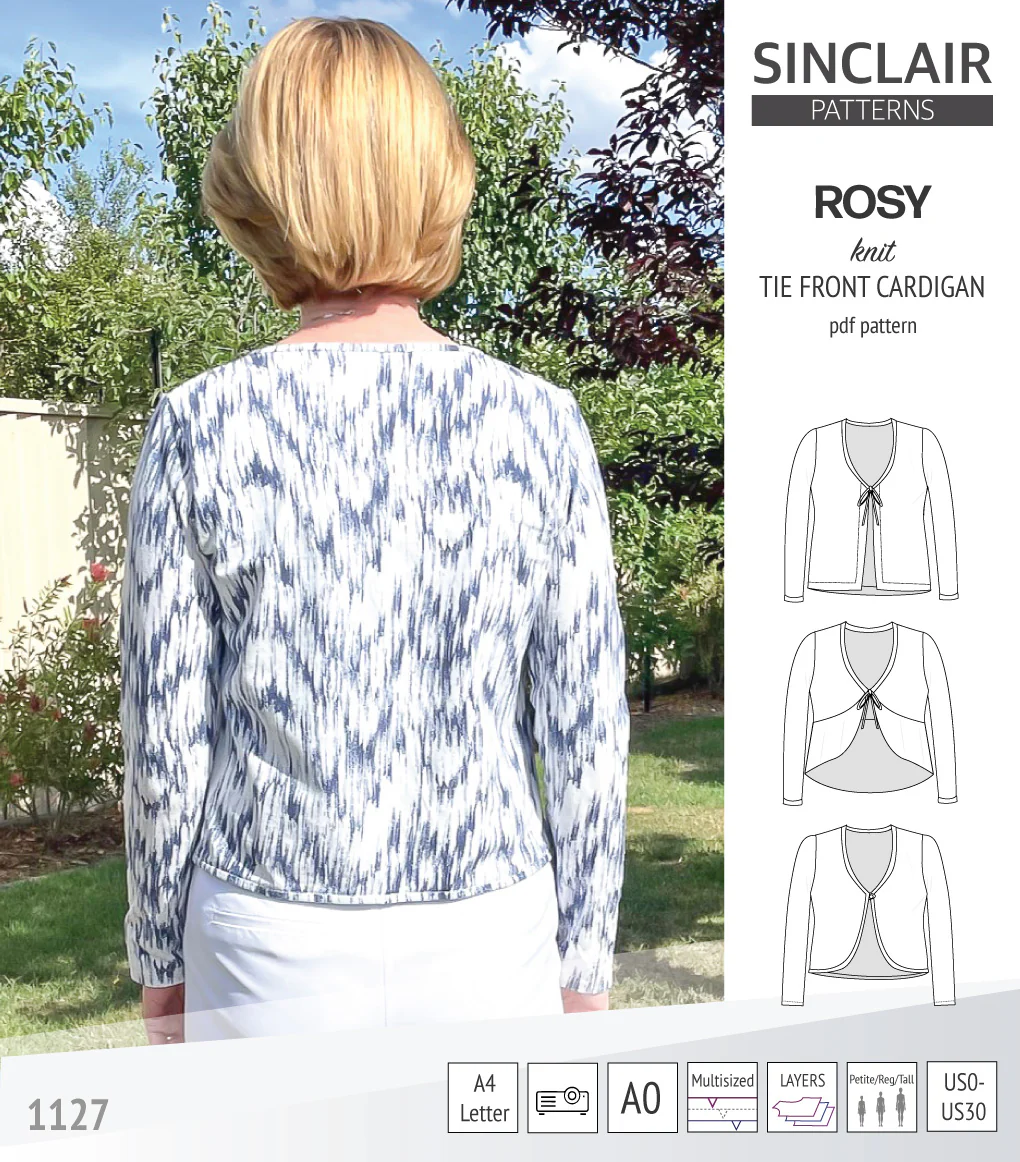 Rosy tie front cardigan with options (PDF) - Image 25
