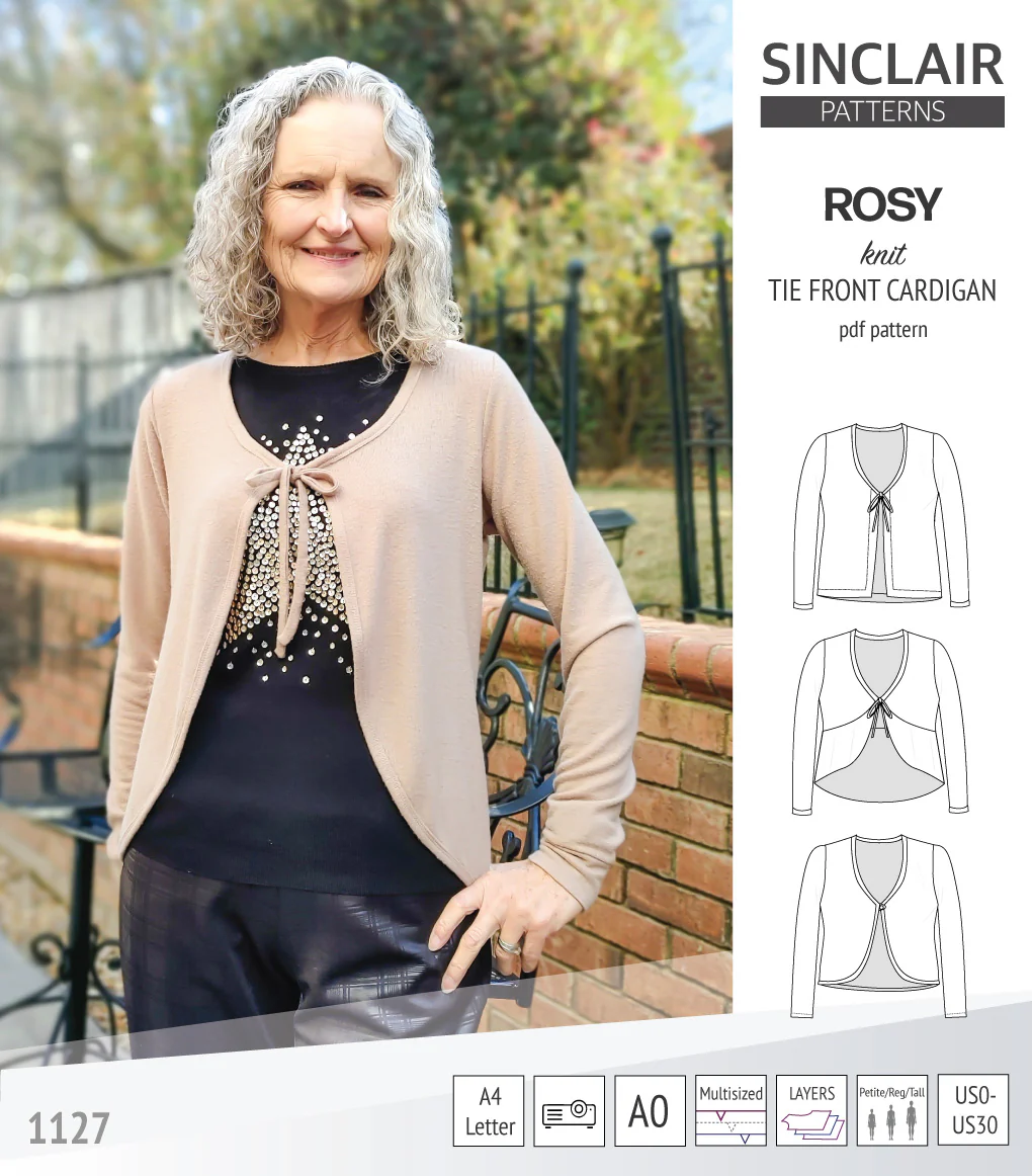 Rosy tie front cardigan with options (PDF) - Image 26